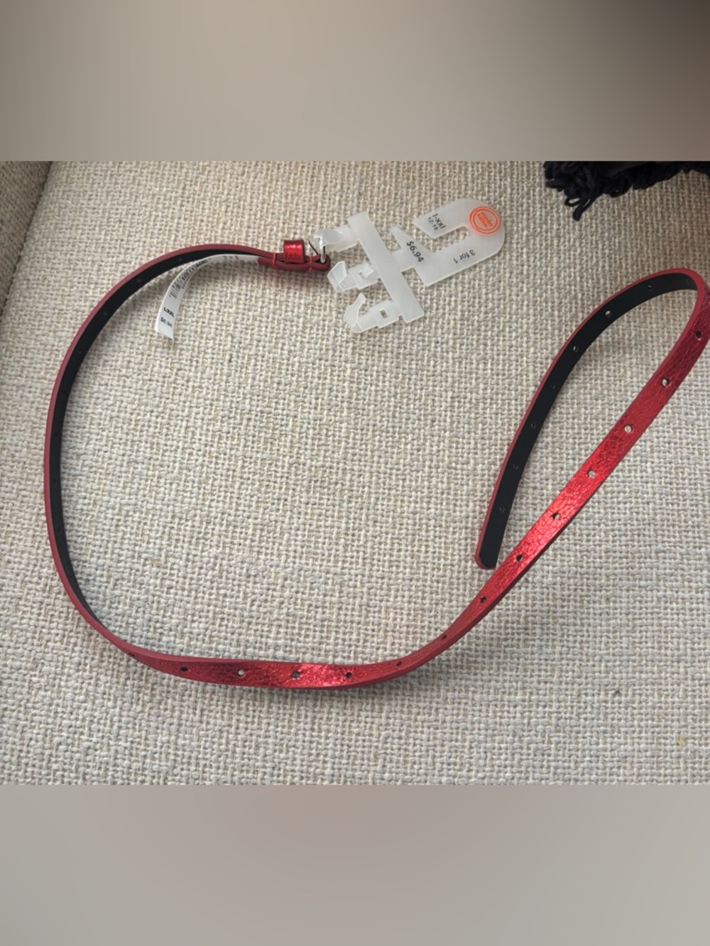 wonder nation Metallic/Sparkly Red Skinny Belt